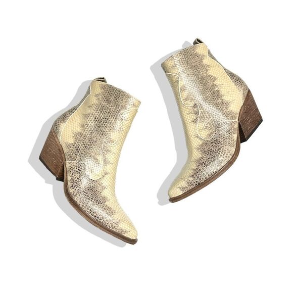 Free People x  Golo Opal Western Snakeprint Ankle Boots $275 Sz 36 - Picture 1 of 13